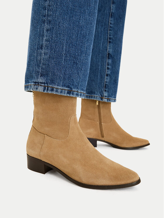 Tommy Hilfiger Stivaletti Tommy Hilfiger Suede Ankle Boot W Zip FW0FW09922 Beige