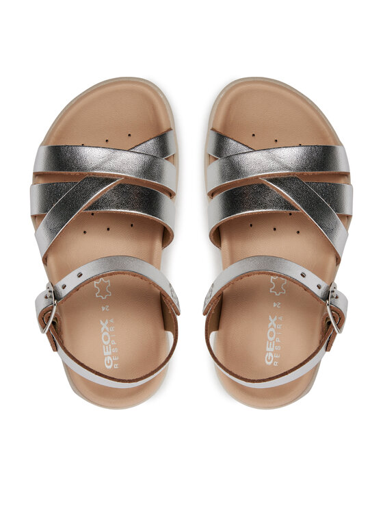 Geox Basutės Geox J Sandal Soleima Gir J45GSA 000CF C1007 M Sidabrinė