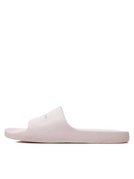 Tommy Jeans Natikači Tommy Jeans Tjw Printed Pu Pool Slide EN0EN02693 Écru