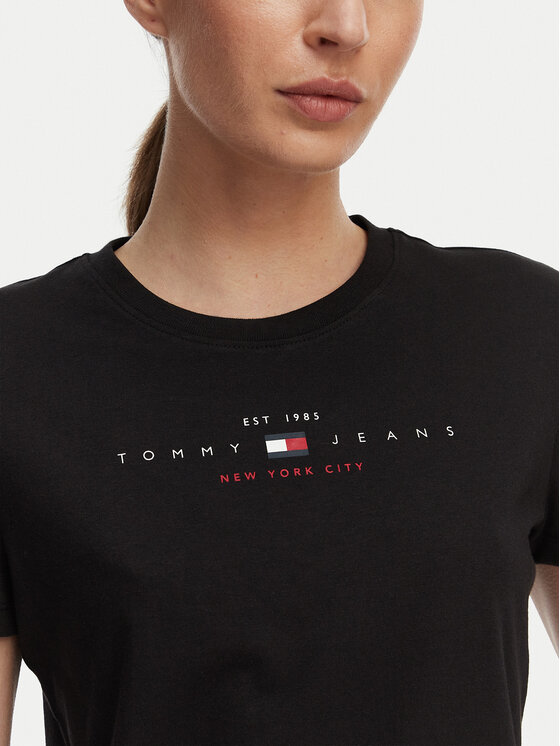 Tommy Jeans Tommy Jeans Camiseta Linear Ss Tee DW0DW22789 Negro Regular Fit