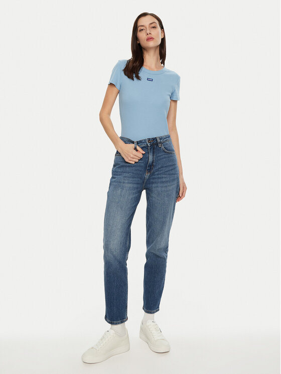 HUGO HUGO Футболка Easy 50523924 Світло-синій Slim Fit