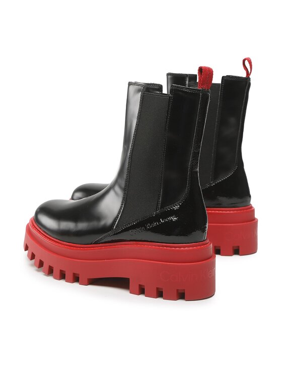 Calvin Klein Jeans Gležnjarji Chelsea Calvin Klein Jeans Flatform Chelsea Boot YW0YW00850 Črna