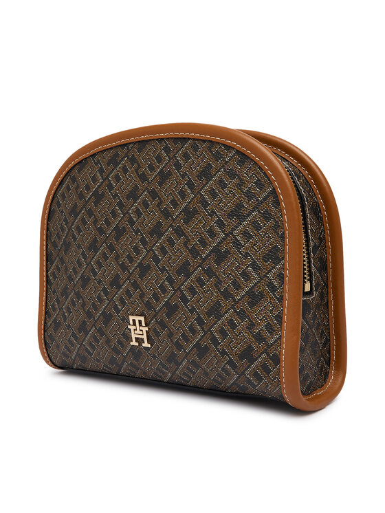 Tommy Hilfiger Τσαντάκι καλλυντικών Tommy Hilfiger Th Icon Washbag Mono Print AW0AW18927 Μαύρο
