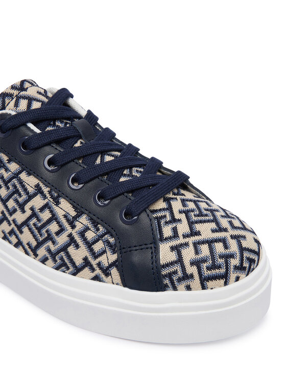 Tommy Hilfiger Laisvalaikio batai Tommy Hilfiger Chic Platform Monogram FW0FW09398 Smėlio