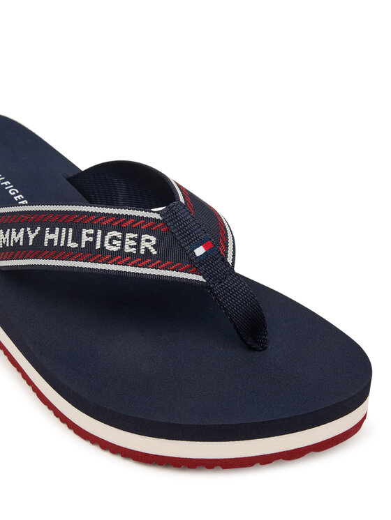 Tommy Hilfiger Σαγιονάρες Tommy Hilfiger Th Corporate Wedge Summer Sandal FW0FW09695 Σκούρο μπλε