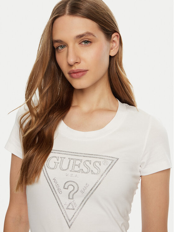 Guess Guess Футболка W5RI11 J1314 Білий Regular Fit