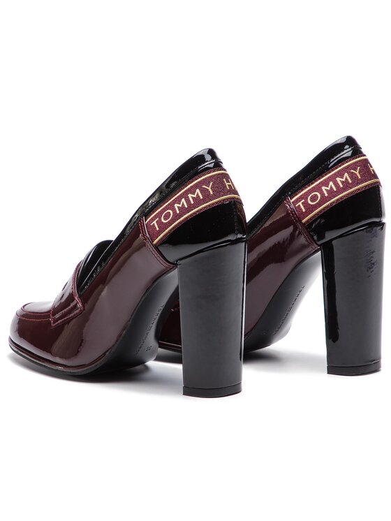 Tommy Hilfiger Félcipő Tommy Hilfiger Iconic Patent Loafer FW0FW04003 Bordó