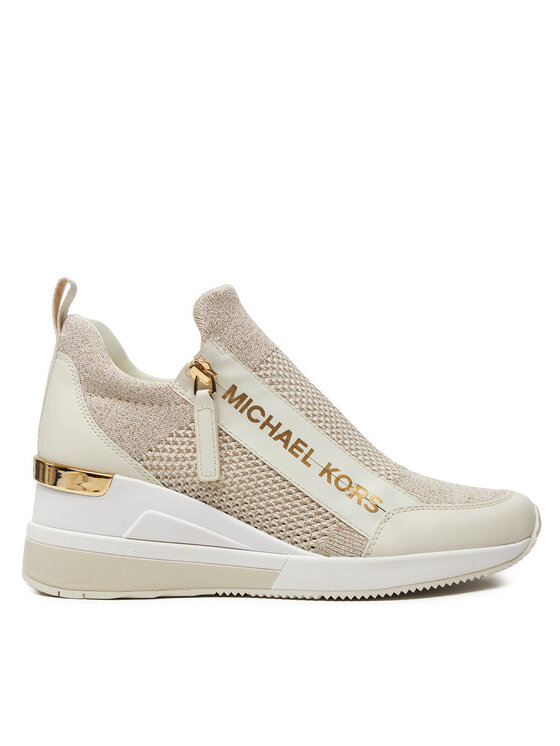 MICHAEL Michael Kors Sneakersy MICHAEL Michael Kors Wills Metallic Stretch Knit Trainer 43S3WIFS4D Béžová