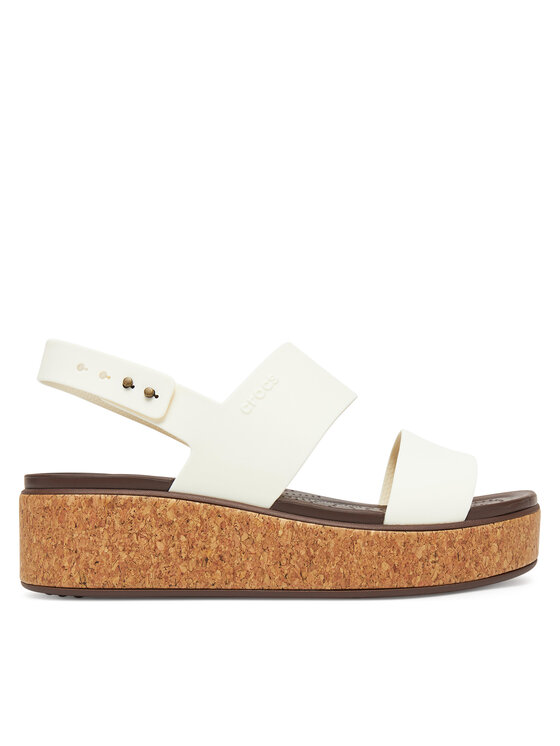 Crocs Босоніжки Crocs Brooklyn Cork Low Wedge 211144 Écru