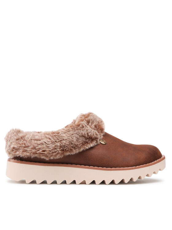 Skechers Παντόφλες Σπιτιού Skechers BOBS Winter Rock 113423/BRN Καφέ