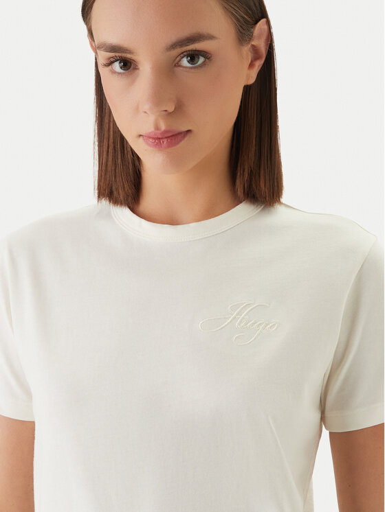 HUGO HUGO Camiseta Damacia_7 50561233 Écru Regular Fit