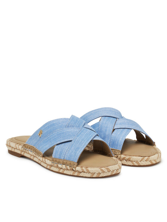 Tommy Hilfiger Espadrilles Tommy Hilfiger Chambray Espadrille Mule FW0FW08501 Kék