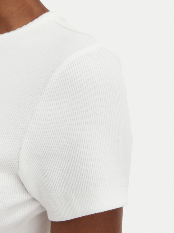 Tommy Jeans Tommy Jeans Camiseta Script Rib DW0DW22809 Crema Slim Fit