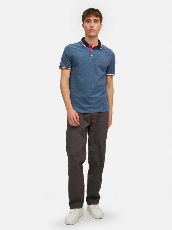 Jack & Jones Jack & Jones Поло Paulos 12136668 Голубий Slim Fit