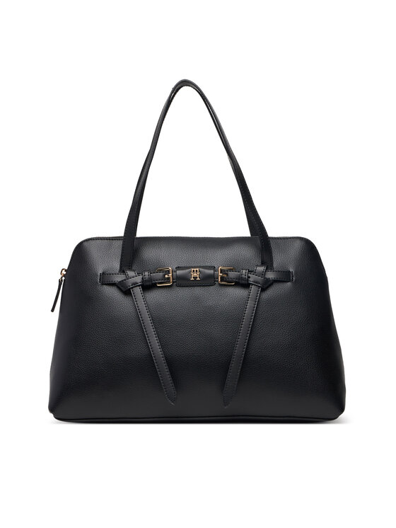 Tommy Hilfiger Kabelka Tommy Hilfiger Th Buckle Tote AW0AW19032 Černá