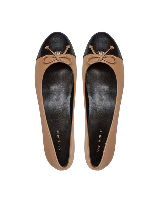 Tory Burch Baleriny Tory Burch Cap-Toe Ballet 154513 Beżowy