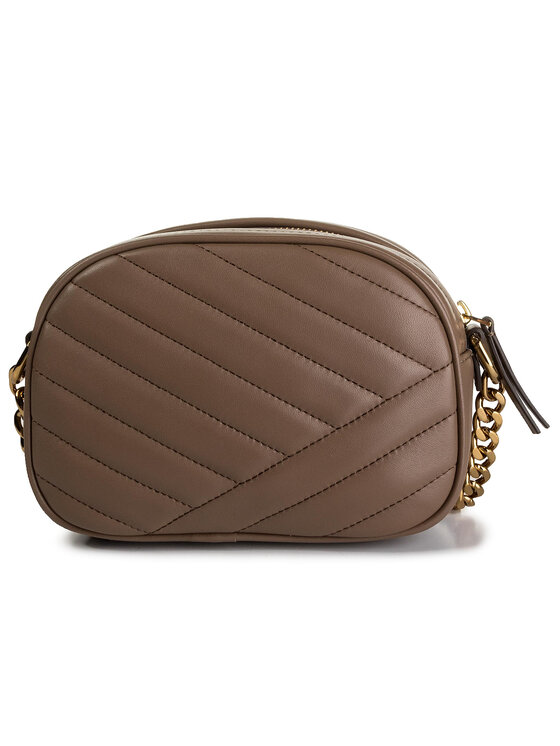 Tory Burch Torebka Tory Burch Kira Chevron Small Camera Bag 60227 Brązowy
