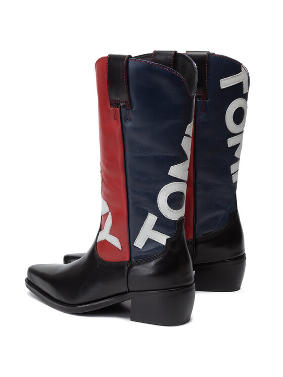 Tommy Jeans Polokozačky Tommy Jeans Heritage Cowboy Boot EN0EN000621 Černá