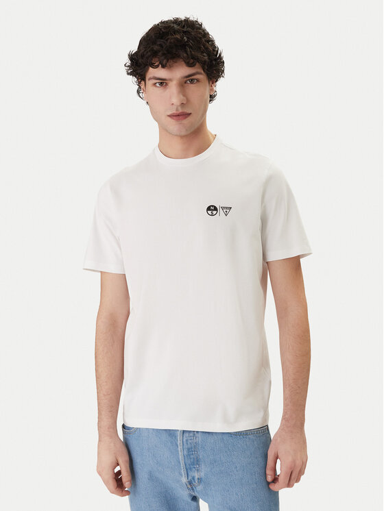 Guess Guess Camiseta GUESS x NORTH SAILS M6GI46 K3495 Blanco Regular Fit