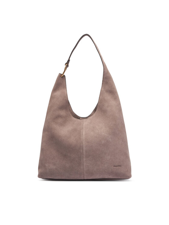 Calvin Klein Kabelka Calvin Klein Slouchy Suedelarge Shoulder Bag LV04F3690G Hnědá