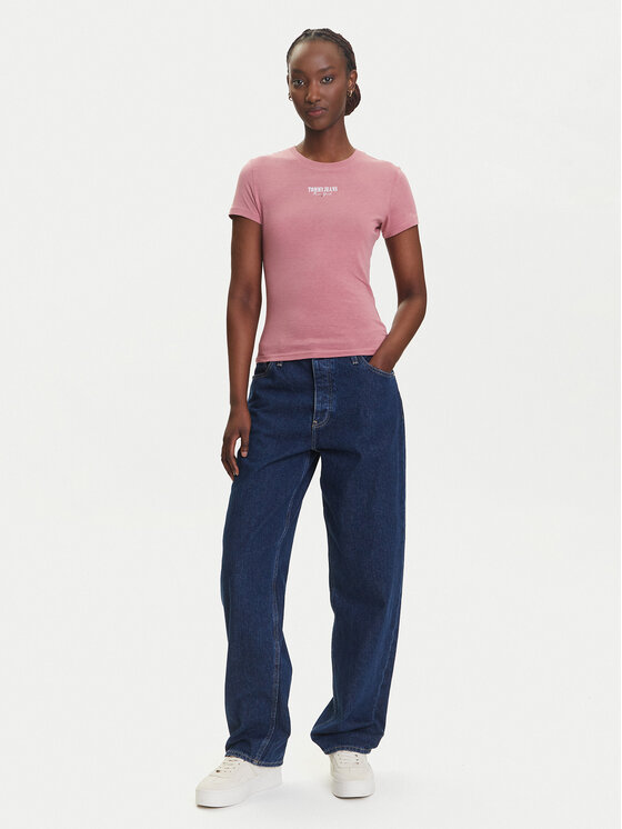 Tommy Jeans Tommy Jeans T-shirt Essential DW0DW20913 Rosa Slim Fit
