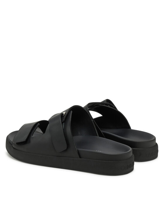Calvin Klein Сандали Calvin Klein Flat Adj Slide Eyelet HW0HW02489 Черен