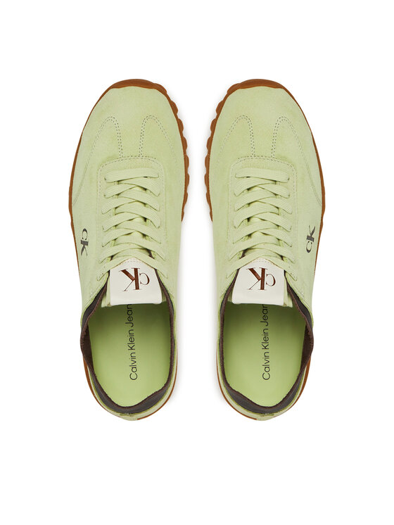 Calvin Klein Jeans Snīkeri Calvin Klein Jeans Low Profile Runner Mg Sue YW0YW01898 Zaļš