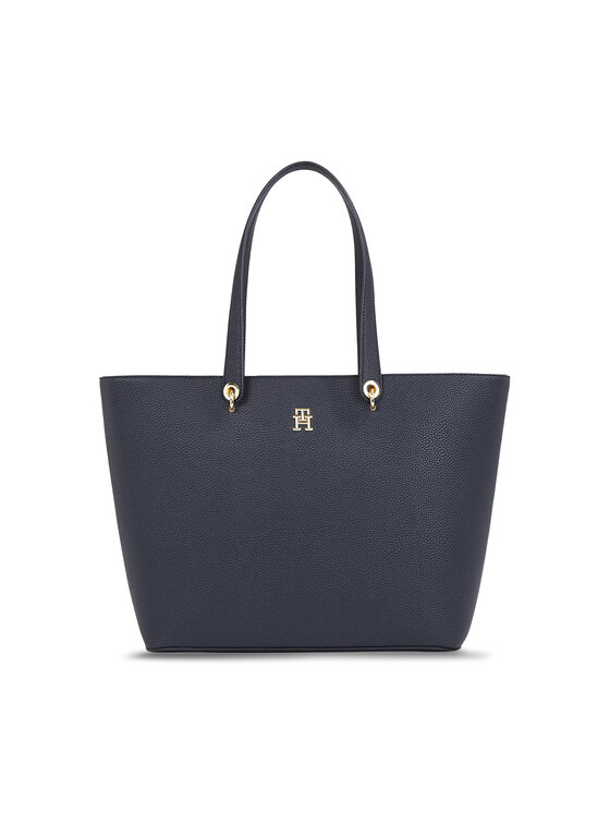 Tommy Hilfiger Geantă Tommy Hilfiger Emblem Shopper AW0AW15178 Bleumarin
