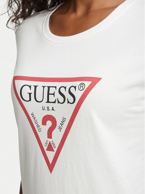 Guess Guess T-shirt W1YI1B I3Z14 Bijela Slim Fit