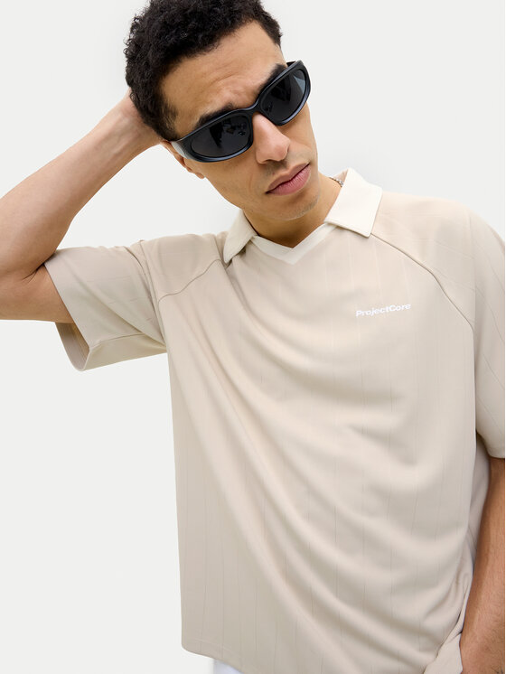 Jack & Jones Jack & Jones Поло Lido 12276758 Бежевий Loose Fit