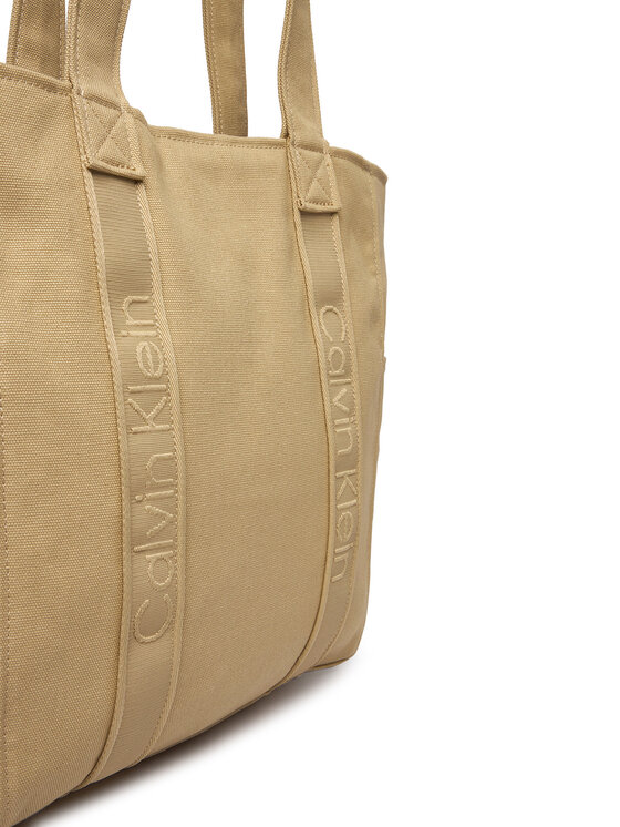 Calvin Klein Τσάντα Calvin Klein Webbing Strap Canvas Tote LV04F3463G Μπεζ
