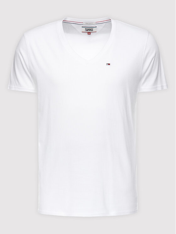 Tommy Jeans Tommy Jeans Majica DM0DM04410 Bela Regular Fit