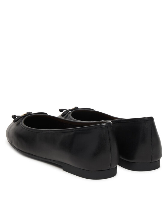 Tommy Hilfiger Balerini Tommy Hilfiger Smooth Lthr Ballet FW0FW09006 Negru