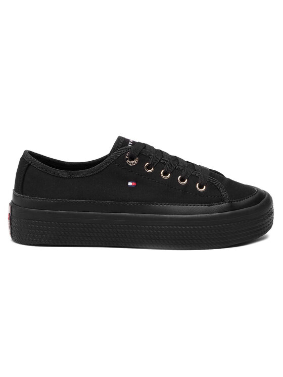 Tommy Hilfiger Tenisówki Tommy Hilfiger Corporate Flatform Sneaker FW0FW02456 Czarny
