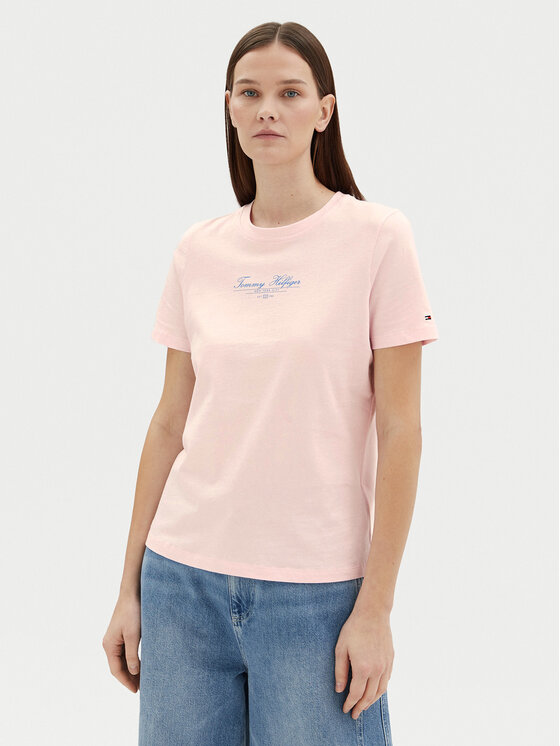 Tommy Hilfiger Tommy Hilfiger Póló WW0WW45428 Rózsaszín Regular Fit