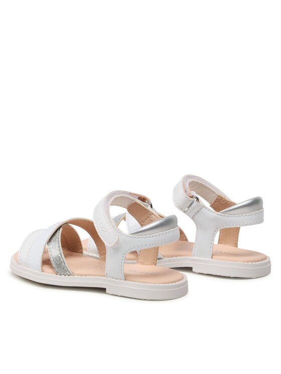 Geox Basutės Geox J Sandal Karly Girl J5235D00254C1000 M Balta