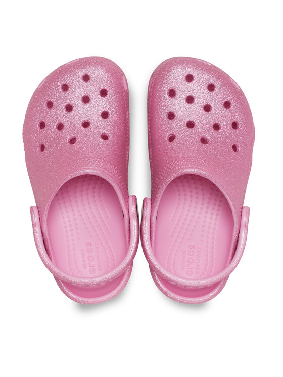Crocs Şlapi Crocs Classic Glitter Kids Clog T 206992 Roz