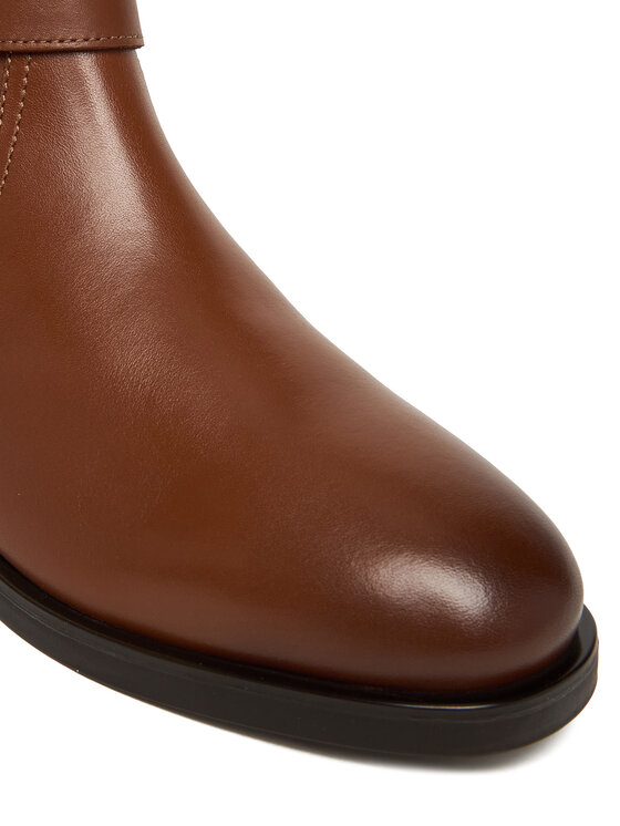 Tommy Hilfiger Členková obuv Tommy Hilfiger Th Buckle Riding Leather Bootie FW0FW08781 Hnedá