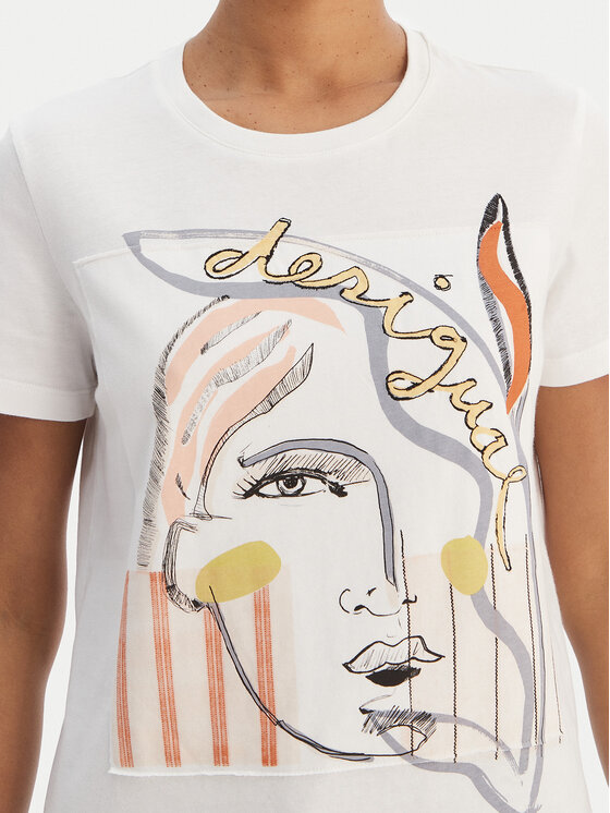 Desigual Desigual Camiseta 26SWTK51 Blanco Regular Fit