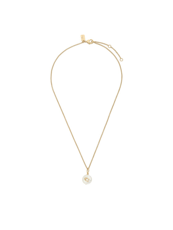 Coach Collana Coach Signature Coin Pearl Pendant Necklace 37440611GLD107 Oro