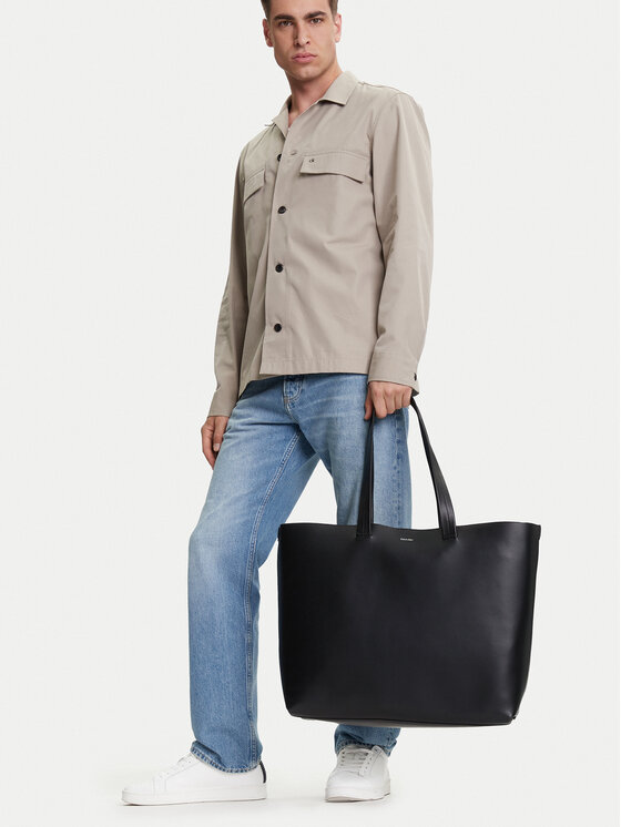 Calvin Klein Сак Calvin Klein Ck Premium Leather E/W Tote Xl K50K512894 Черен