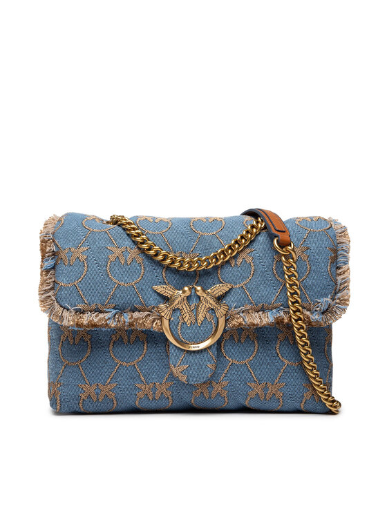 PINKO Borsetta Pinko Love Classic Puff Denim Logo Cl PE 22 PLTT 1P22LU Y7WZ Blu
