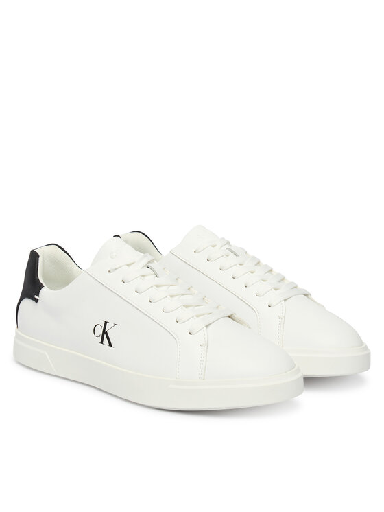 Calvin Klein Sneakersy Calvin Klein Low Pro Cup Laceup Lth Moire HW0HW02845 Biela