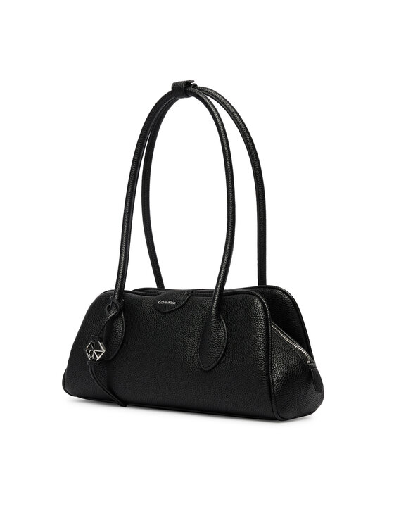 Calvin Klein Дамска чанта Calvin Klein Quilted Nylon Ew Satchel LV04F3743G Черен