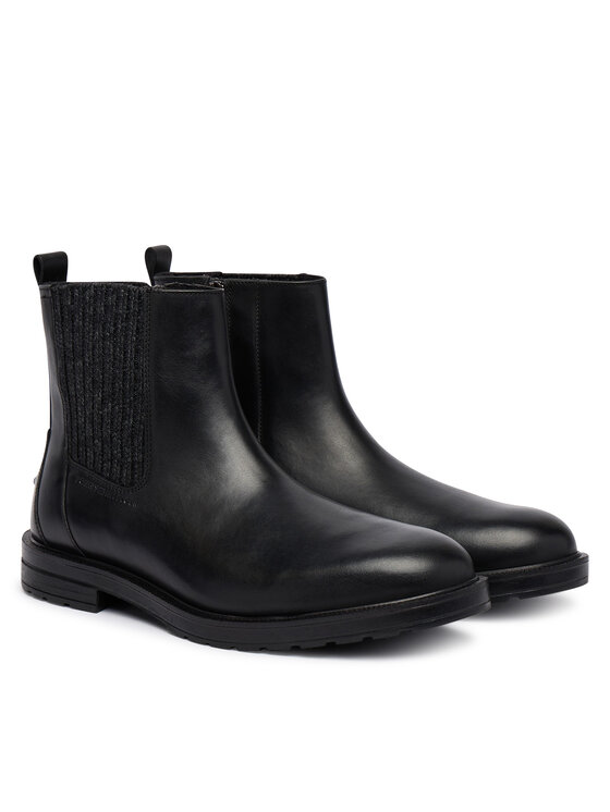Tommy Hilfiger Botines Tommy Hilfiger Cleated Hilfiger Brush Wl Chel FM0FM06080 Negro