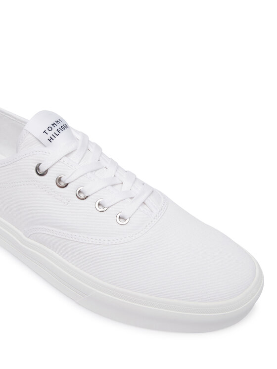 Tommy Hilfiger Tenisenes Tommy Hilfiger Th Vulc Cup Long Lace Canvas FM0FM05874 Balts