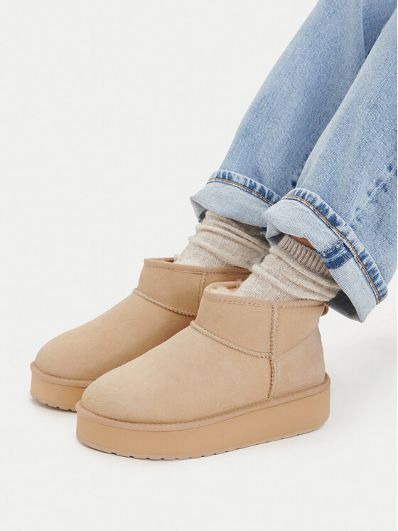 EMU Australia Μπότες Χιονιού EMU Australia Stinger Micro Flatform 2.0 W13296 Μπεζ