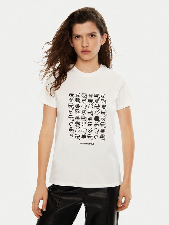 KARL LAGERFELD KARL LAGERFELD T-shirt A1W17124 Bianco Regular Fit