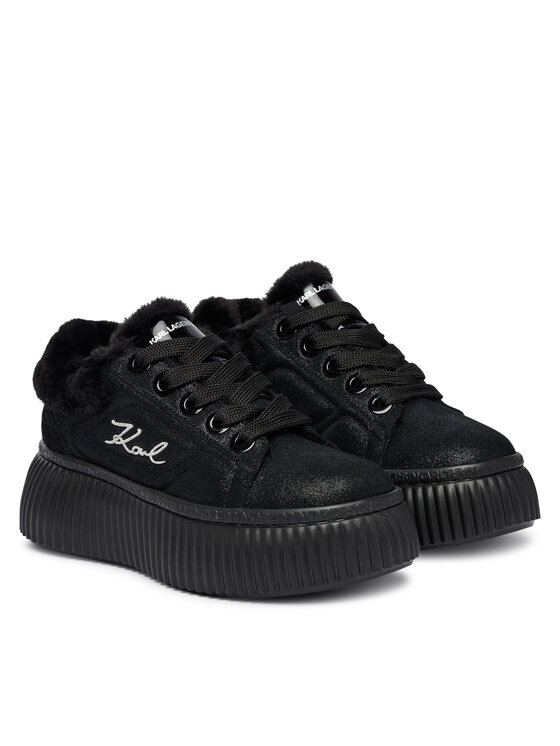 KARL LAGERFELD Sneakersy KARL LAGERFELD Kreeper Lo KL42312L Czarny