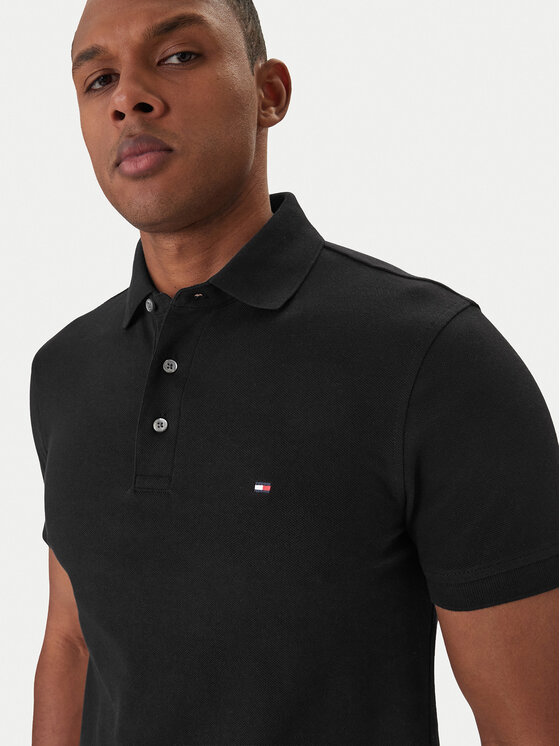 Tommy Hilfiger Tommy Hilfiger Pólóing 1985 MW0MW17771 Fekete Slim Fit